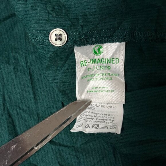 J. Crew Dark Spruce Ruffle Sleeve Embroidered Eyelet Blouse AR971 - Picture 9 of 14